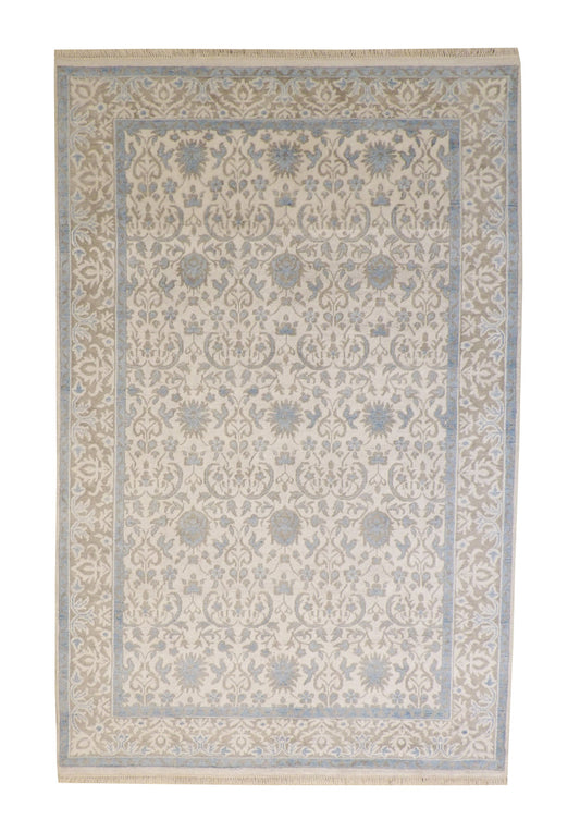 Tribal Silky Zigler Wool Hand Knotted Rug 6X9 - w2222