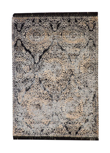 Transitional Broken Design Wool/silk Hand Knotted Rug 6X9 - w2229