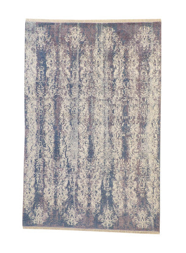 Modern Abstract Ikat Design Wool/silk Hand Knotted Rug 6X9 - W2230
