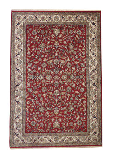 Traditional Indo Mahal Wool Hand Knotted Rug 6X9 - w2240