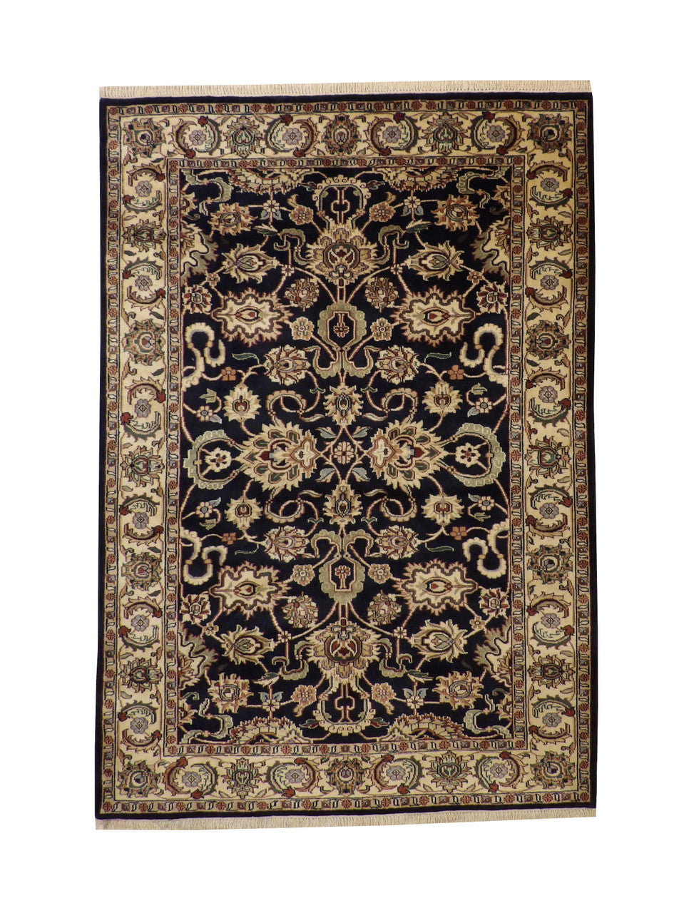 Traditional Indo Mashad Wool Hand Knotted Rug 6X9 - w2263