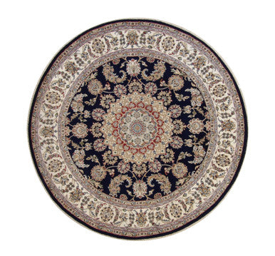 Traditional Indo Nain Wool Hand Knotted Rug 6.1x6.1  -w2344