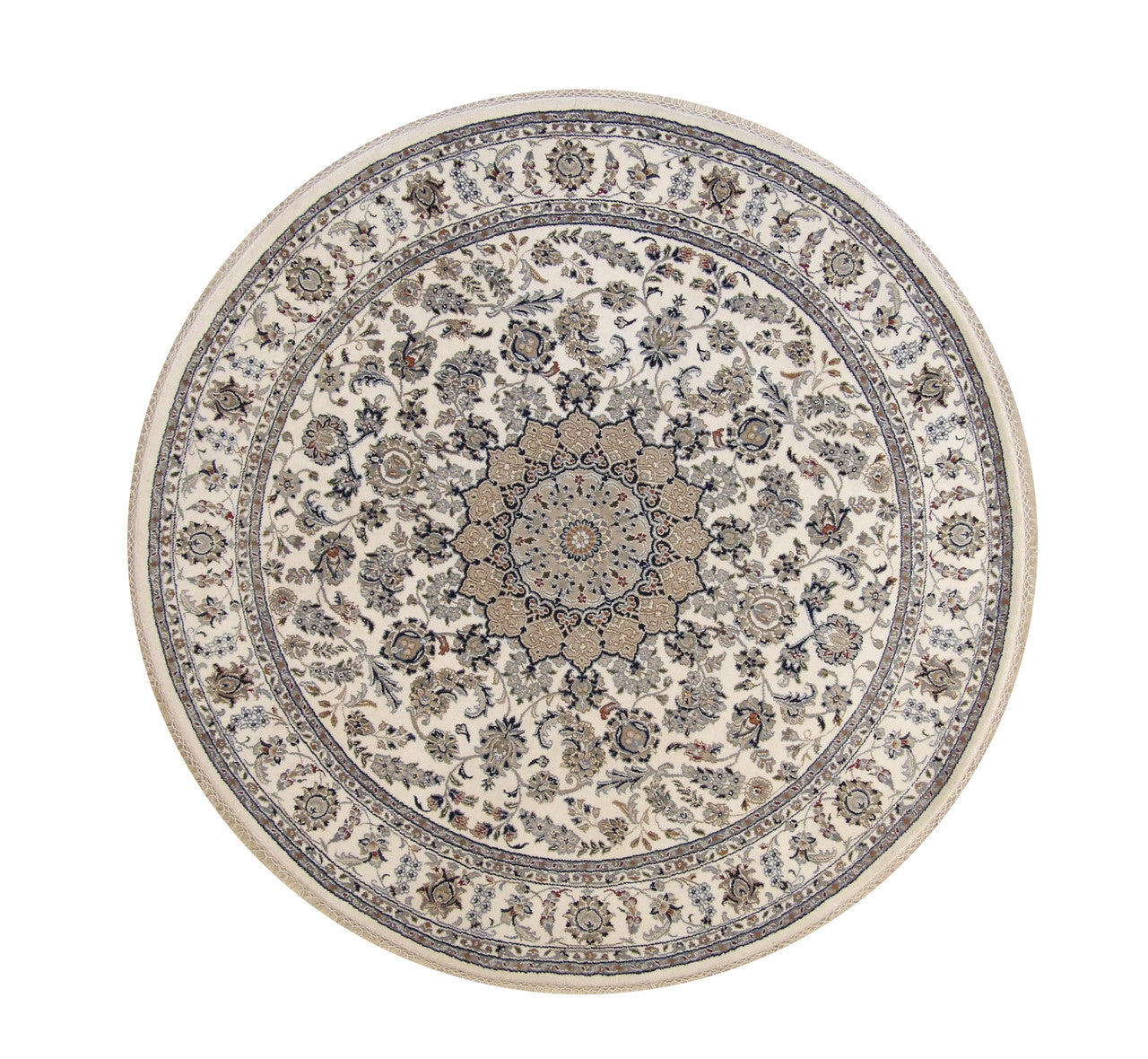Traditional Indo Nain Wool Hand Knotted Rug 6.0x6.0  -w2346