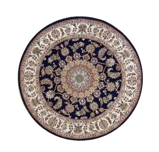 Traditional Indo Nain Wool Hand Knotted Rug 4.10x4.10  -w2348