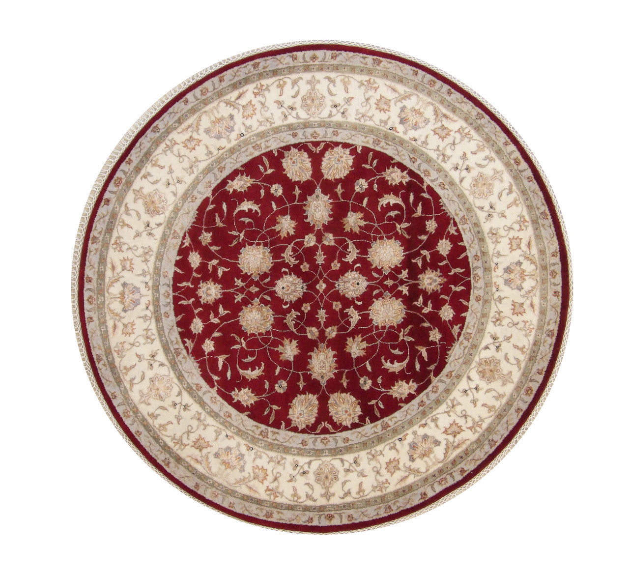 Traditional Indo Nain Wool/silk Hand Knotted Rug 5.0x5.1  -w2349