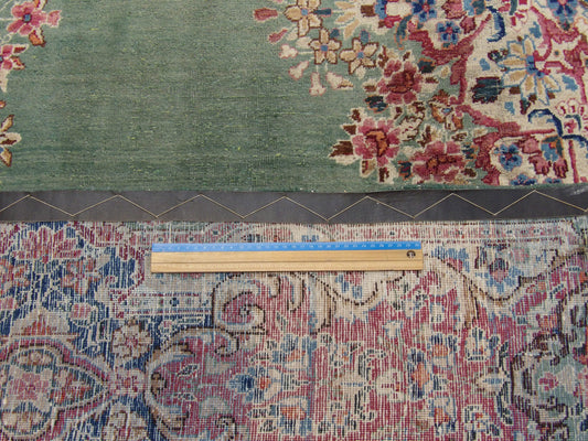Antique Persian Kerman 10'0'' x 14'0'' Hand knotted Rug -w380