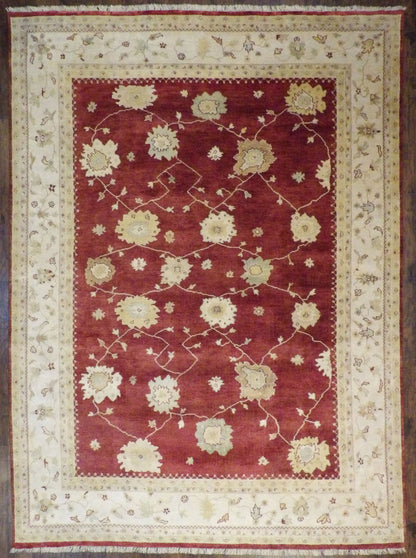 Turk Oushak Natural-dye 10'0"x14'0" Hand-knotted Rug -W382