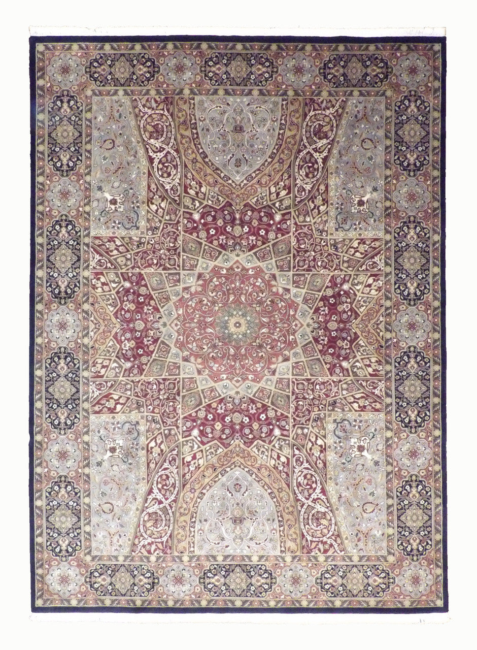 Fine Persian Qum Mood Design 10'0"x14'0" Hand-knotted Rug -W383