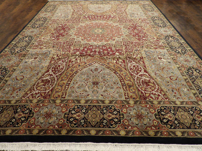 Fine Persian Qum Mood Design 10'0"x14'0" Hand-knotted Rug -W383