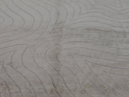 Modern Wave Design 10'0"x14'0" Hand-knotted Rug -W425