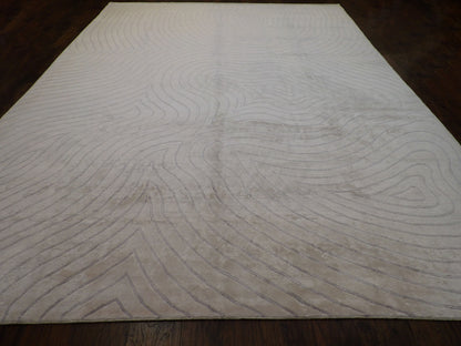 Modern Wave Design 10'0"x14'0" Hand-knotted Rug -W425