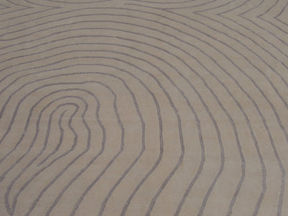 Modern Wave Design 10'0"x14'0" Hand-knotted Rug -W425