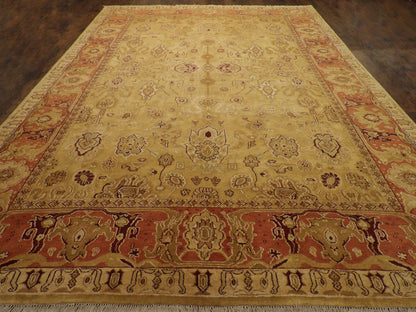 Agra Vintage Ziegler Hand knotted Wool Rug 10'0" x 14'0" - w427