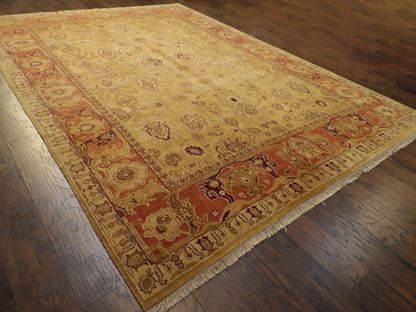 Agra Vintage Ziegler Hand knotted Wool Rug 10'0" x 14'0" - w427