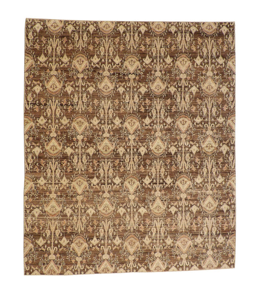 Tribal Vege-dye Ikat Wool Hand Knotted Rug 8.0x10.0 - w5097