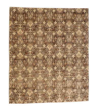 Tribal Vege-dye Ikat Wool Hand Knotted Rug 8.0x10.0 - w5097