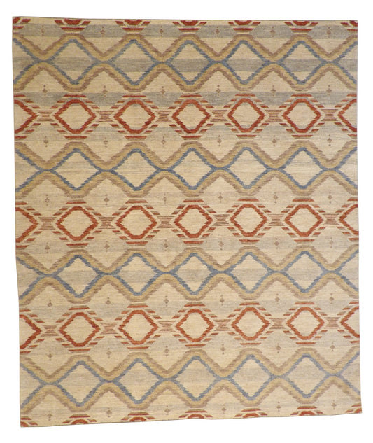 Tribal Morrocan Design Wool Hand Knotted Rug 8.0x10.0 - w5114