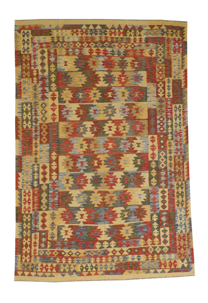 Tribal Kilim Flatweave Wool Hand Knotted Rug 6X9 - w5123