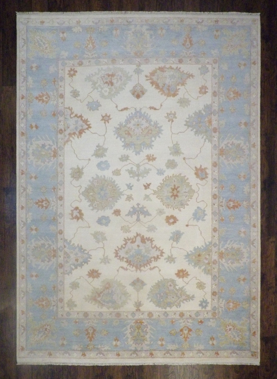 Turk Oushak Natural-dye 10'0"x14'0" Hand-knotted Rug -W556