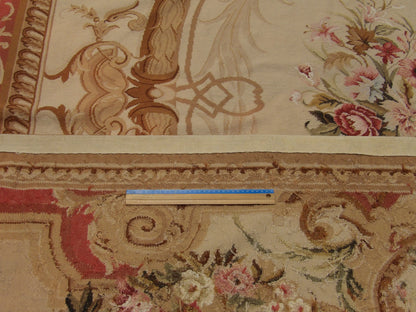 Needlepoint European 10'0"x14'0" Hand-knotted Rug -W561