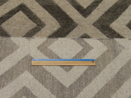 Modern Abstract Diamond Design 10'0"x14'0" Hand-knotted Rug -W5640