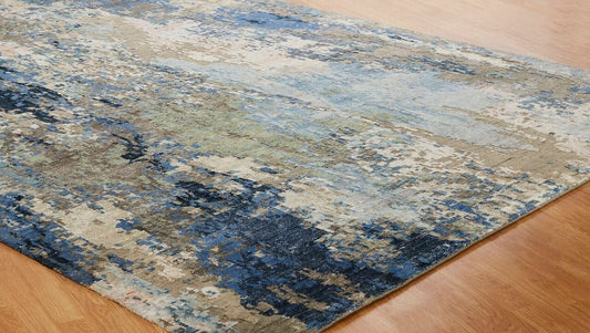 Hand Knotted Wool & Silk Modern Rug KZF5150