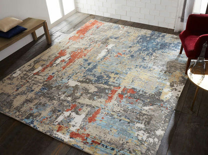 Hand Knotted Wool & Silk Modern Rug KZF5160