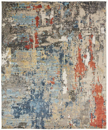 Hand Knotted Wool & Silk Modern Rug KZF5160
