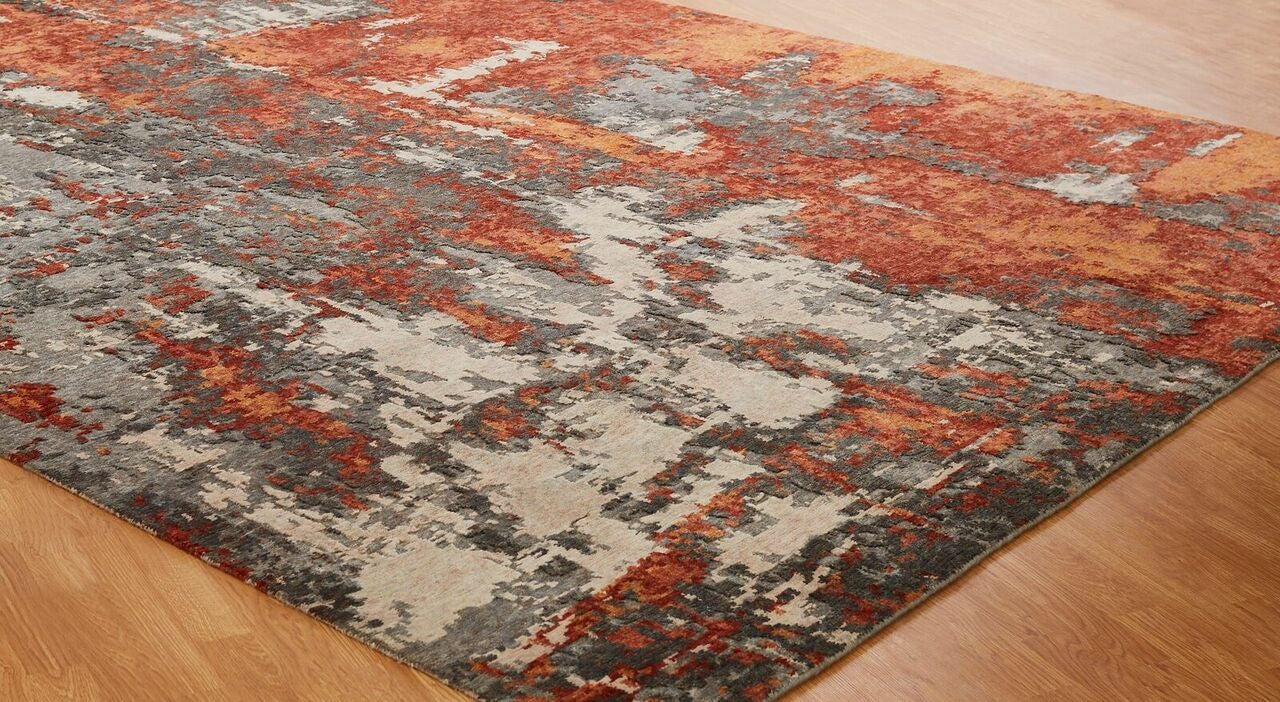 Hand Knotted Wool & Silk Modern Rug KZF5170