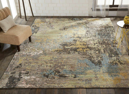 Hand Knotted Wool & Silk Modern Rug KZF5190