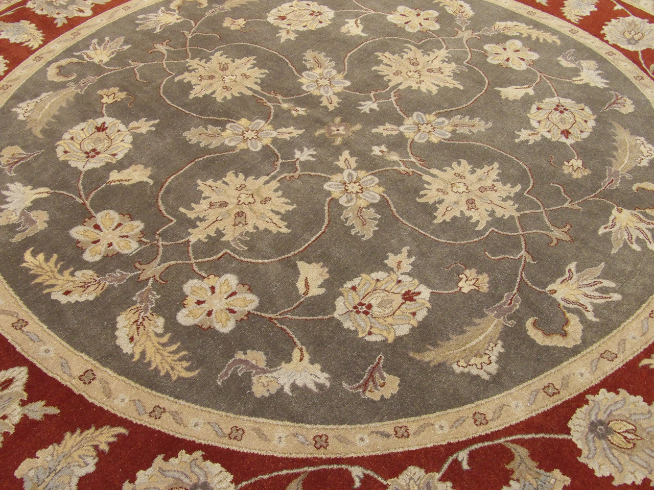 Ziegler Oushak / Peshawar hand-knotted wool rug in Green, 9'1" x 9'1", SKU w507