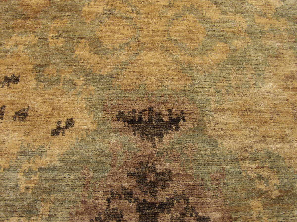 Back of Ikat hand-knotted rug