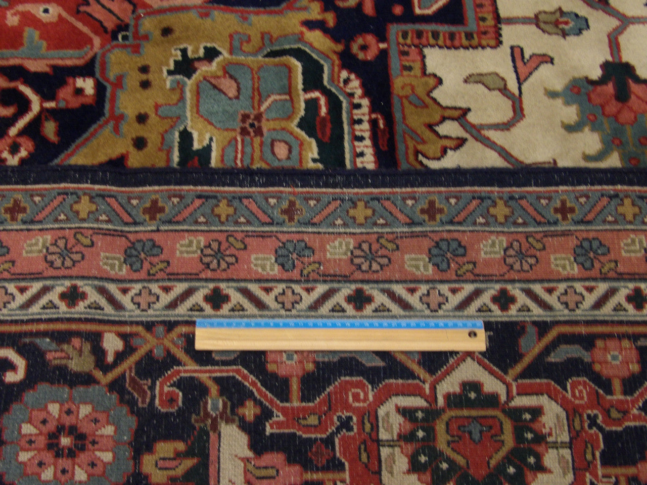Full room view of palatial Persian Tabriz hand-knotted rug