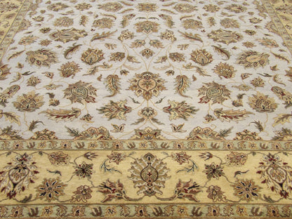 Kashan rug border detail, blue and gold