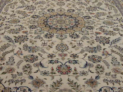 Back of Fine Persian Nain hand-knotted rug