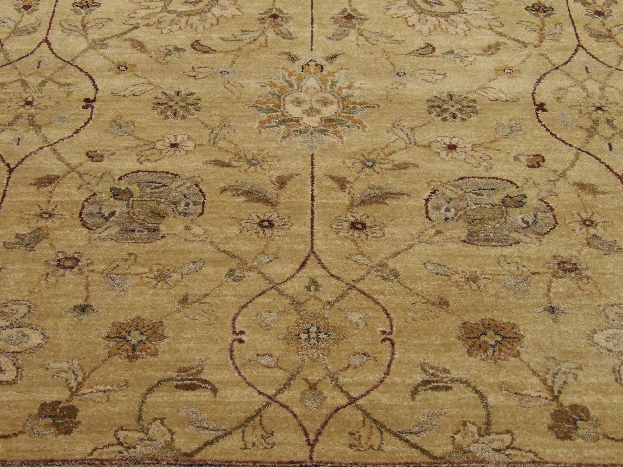 Back of Agra Ziegler hand-knotted rug