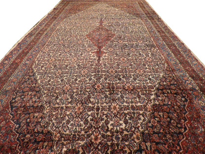 Antique Sherapi rug corner detail