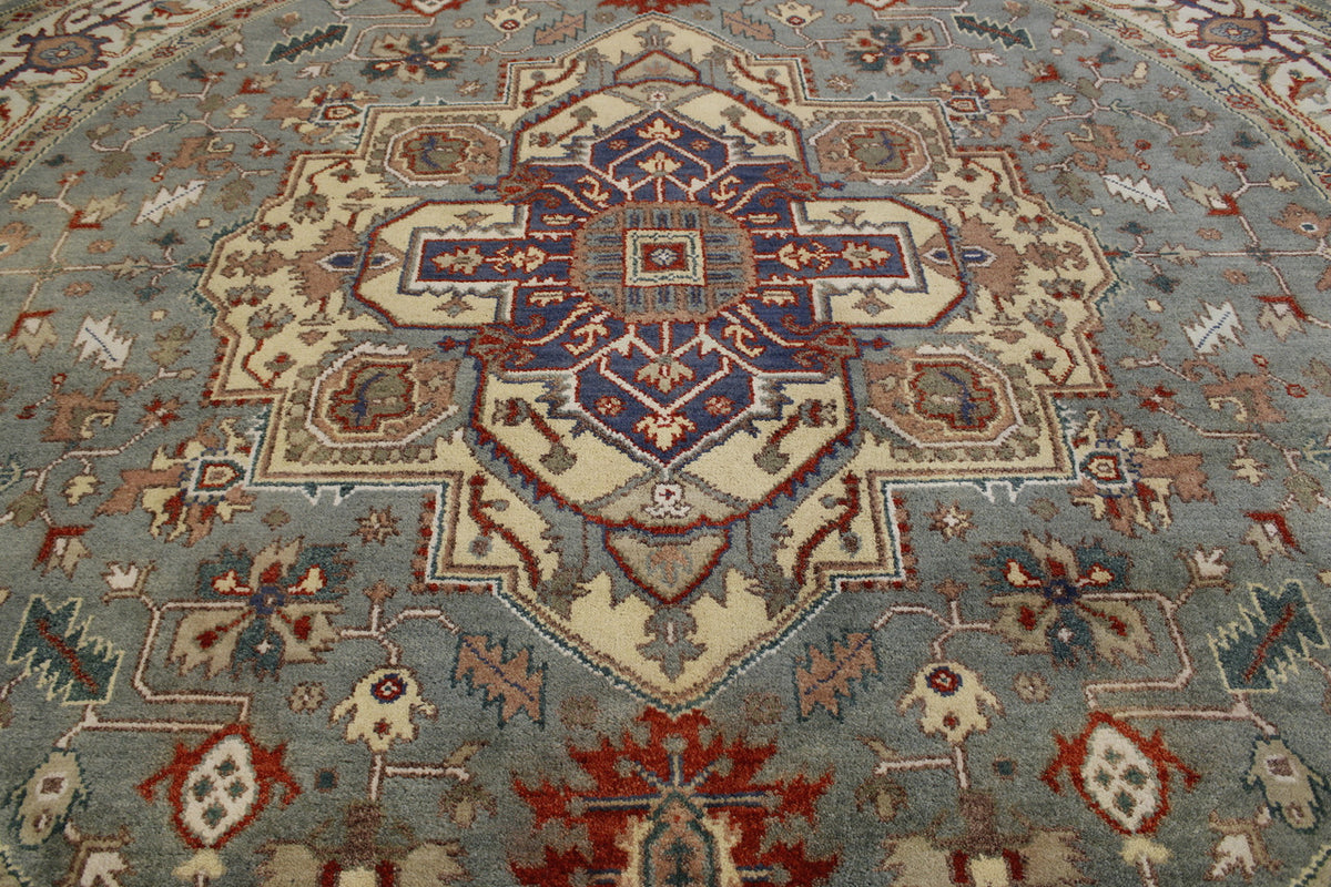 Full view of Tribal Indo Heriz rug