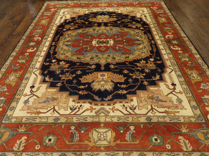 Persian Tribal Serapi rug corner detail