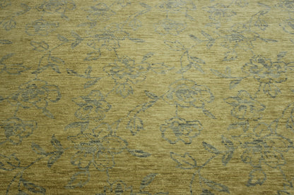 Oushak Floral Ziegler hand-knotted wool rug in Blue & Gold, full view