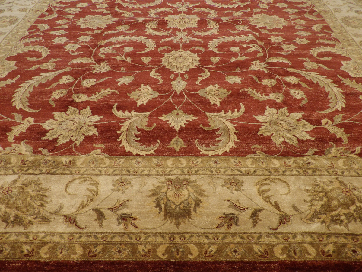 Chobie Oushak / Peshawar hand-knotted wool rug in Rust, 12'0" x 15'0", SKU w743