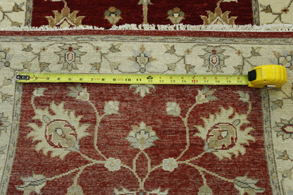 Red Traditional Indo Ziegler Chobi rug in room setting