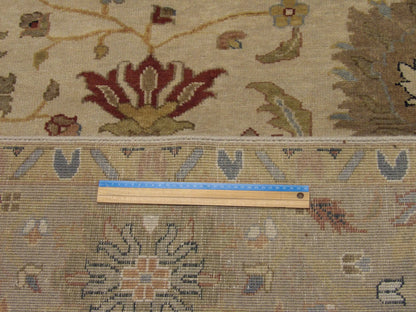 Brown & Beige Fine Oushak Ziegler rug in room setting