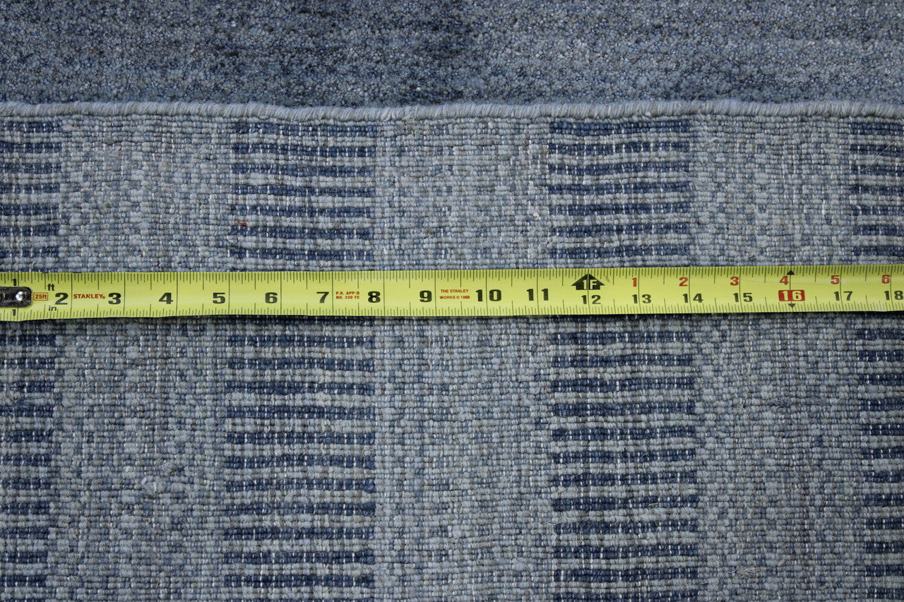 Blue & Gray Modern Grass Design rug in room setting
