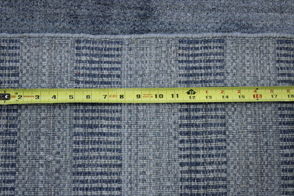 Blue & Gray Modern Grass Design rug in room setting