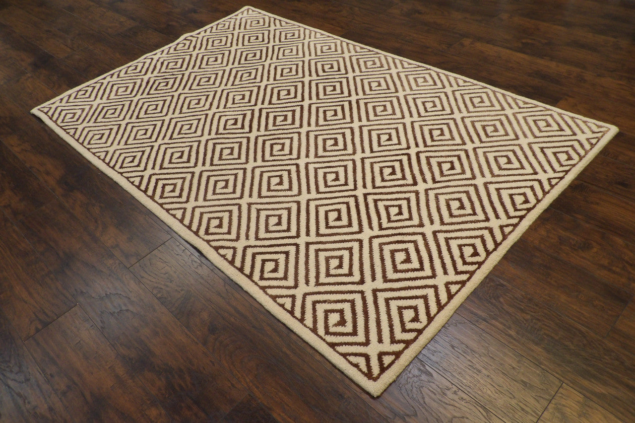Full view of Transitional Moroccan Floral Diamond Design rug