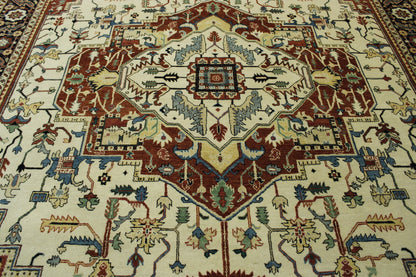 Tribal Fine Sherapi rug border detail