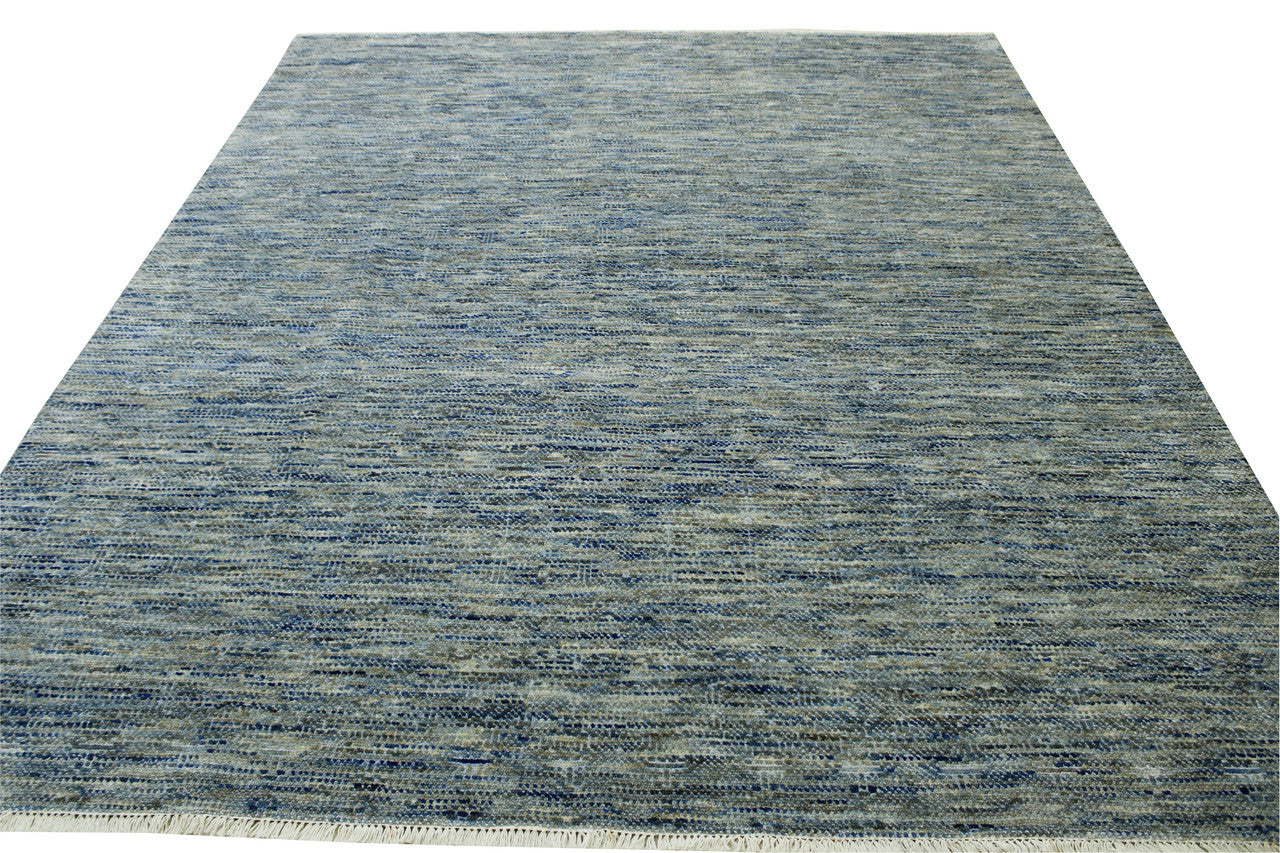 Close-up of wool pile, Blue & Gray rug