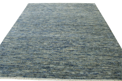 Close-up of wool pile, Blue & Gray rug