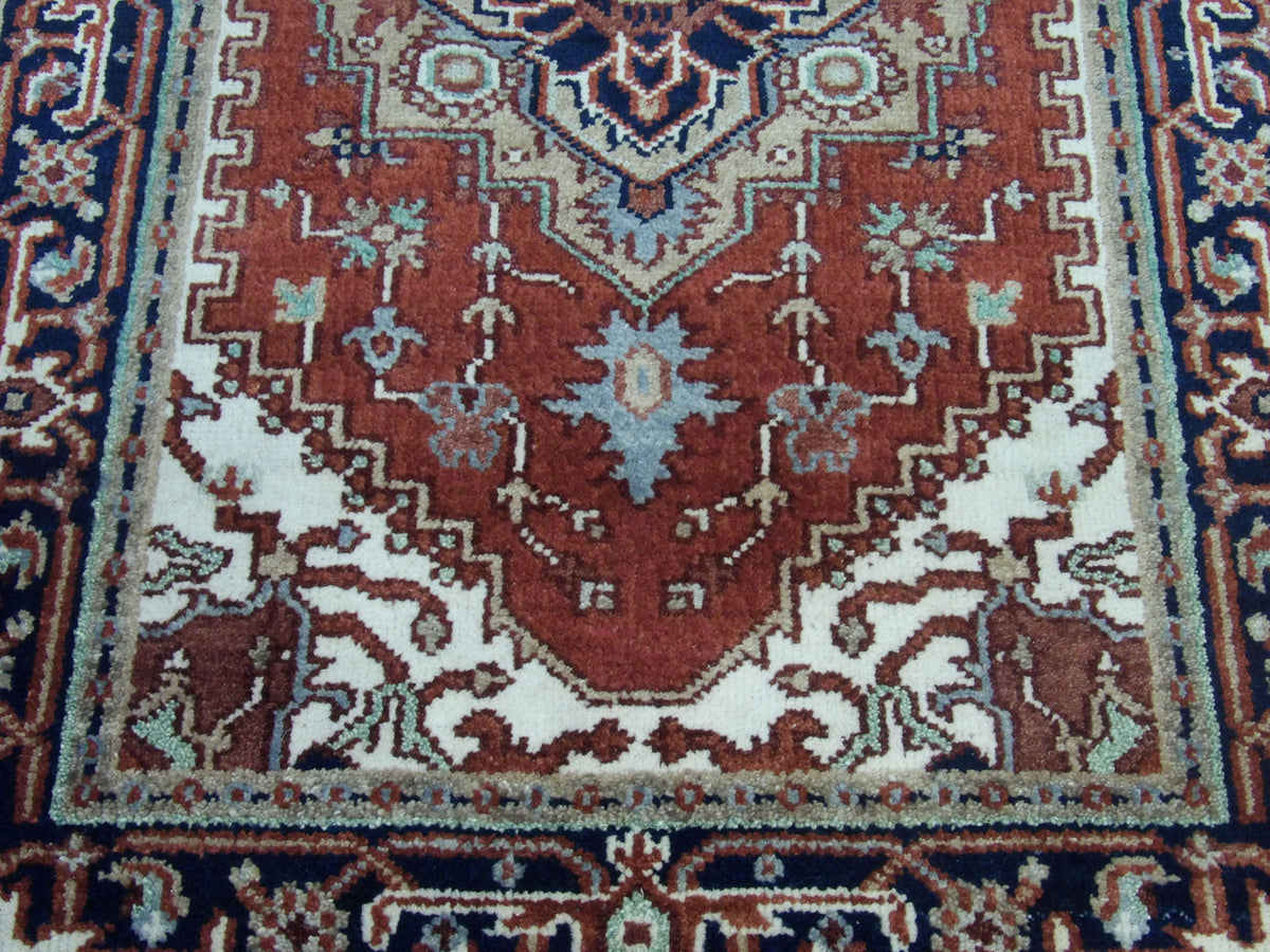 Tribal Sherapi rug border detail